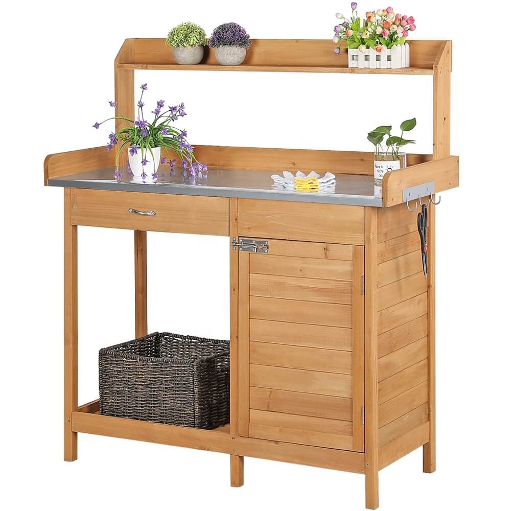 Outdoor Furniture Wood - Уличный рабочий стол из массива дерева