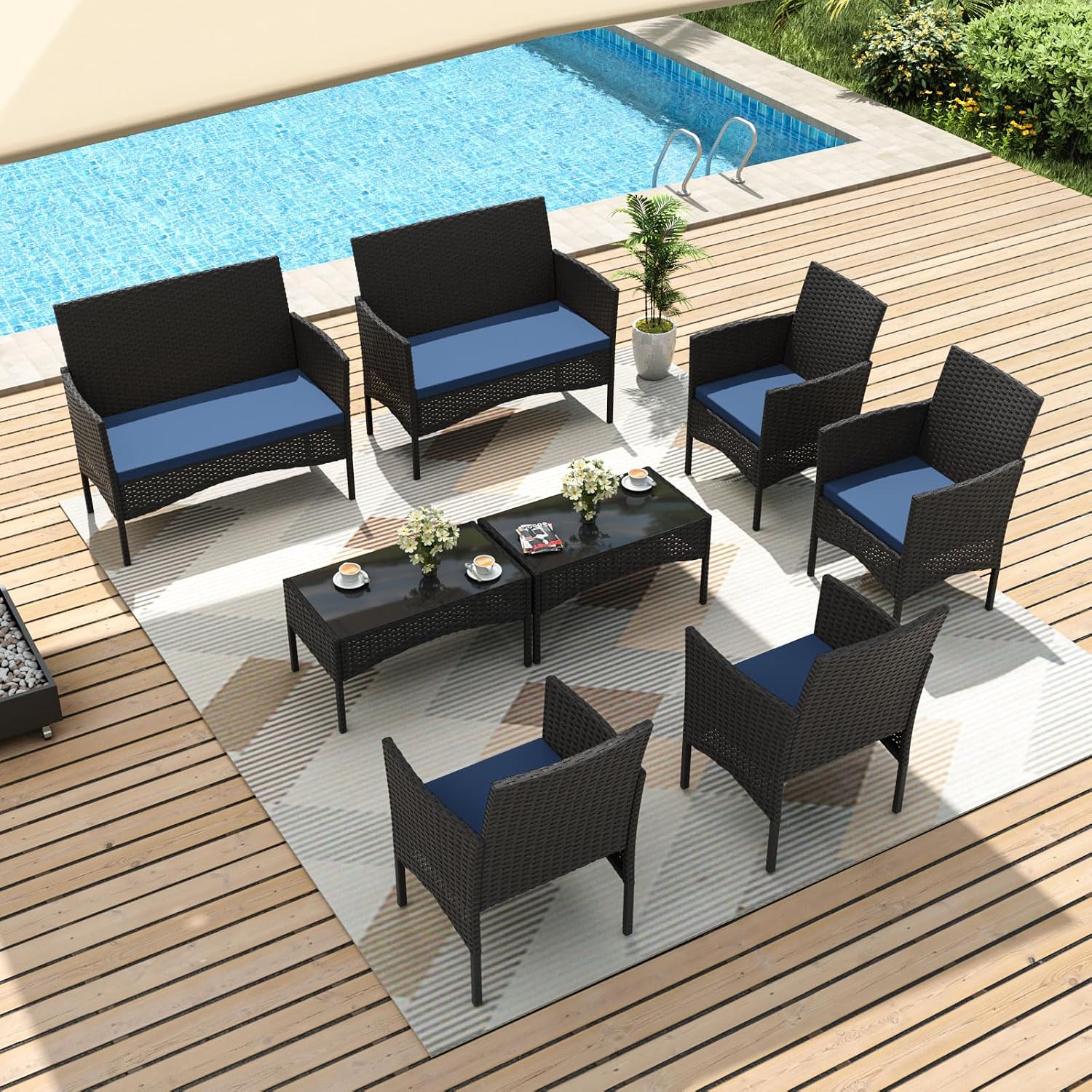 Outdoor Furniture Metal Chairs - Комплект садовой мебели из 8 предметов,