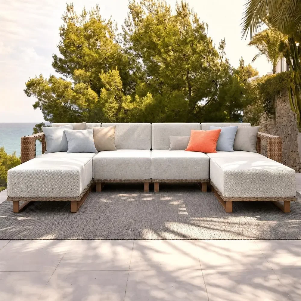 Outdoor Furniture Luxury - 6-местный комплект садовой мебели из ротанга