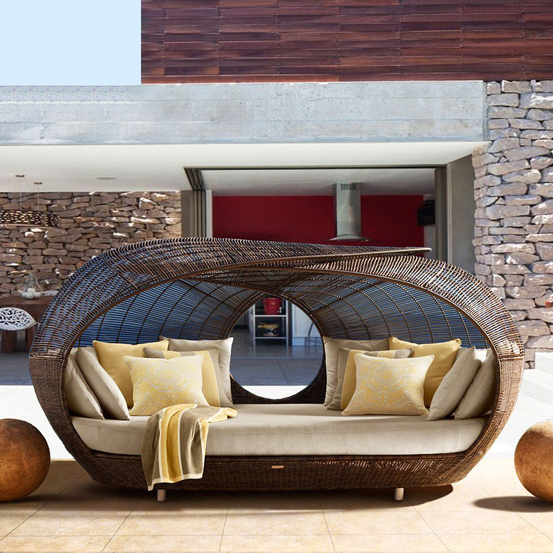 Плетеная полукруглая кушетка и – обзор и цена Outdoor Daybed Furniture